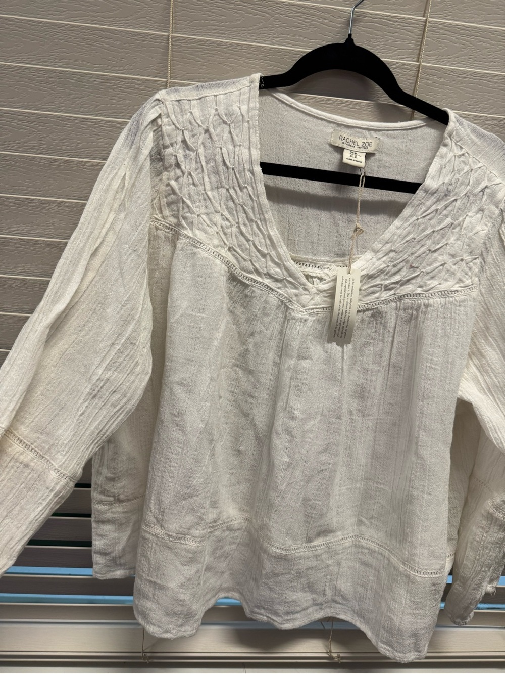 Rachel Zoe White Embroidered Boho Peasant Top - Picture 2 of 4